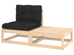 vidaXL Set mobilier de gradina cu perne, 2 piese, lemn masiv de pin